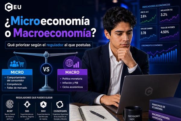¿Microeconomía o Macroeconomía? Qué priorizar según el regulador al que postulas